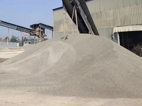 fine aggregate sand stockpile used in precast concrete and concrete mixing production