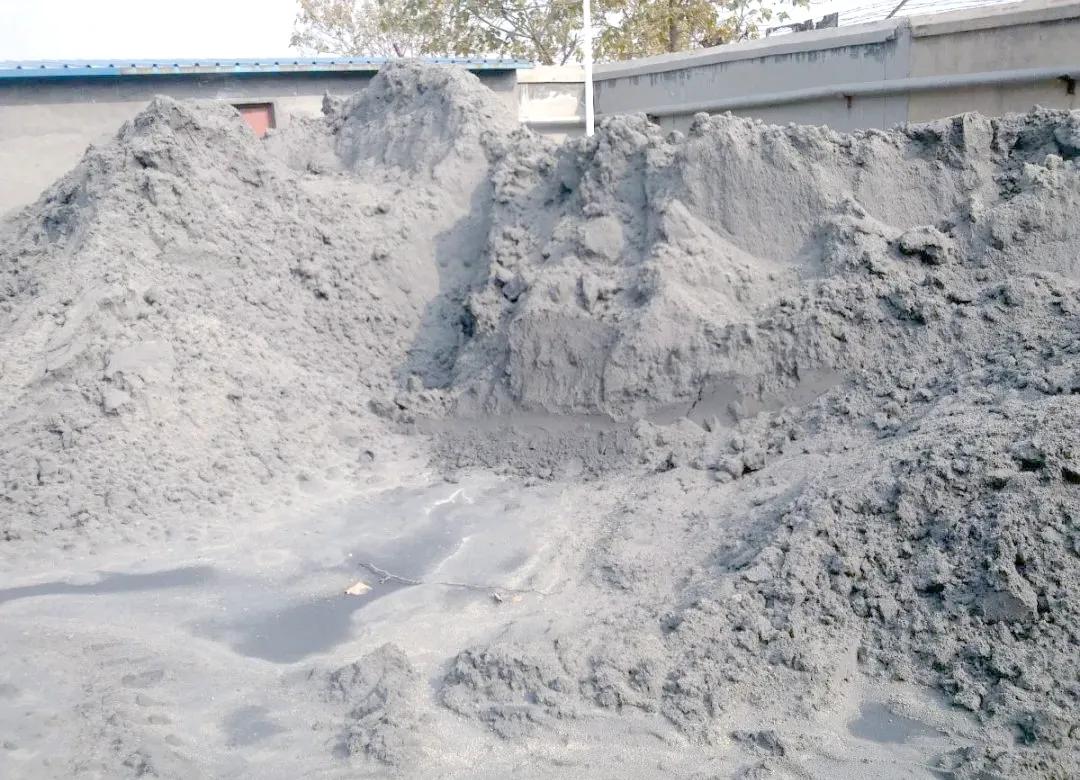 fly ash material stockpile used as supplementary cementitious material in precast concrete production