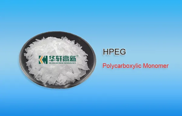 White HPEG polycarboxylic monomer flakes for polycarboxylate superplasticizer and concrete water reducer production