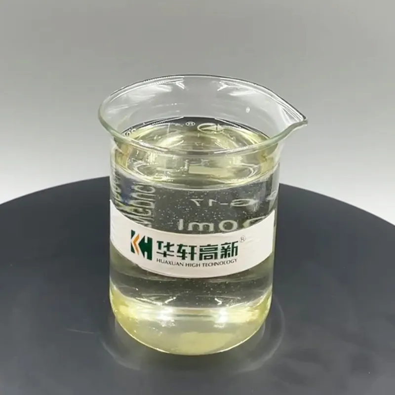 KH-YQJ concrete air entraining agent liquid sample showing microbubble dispersion in laboratory glass beaker