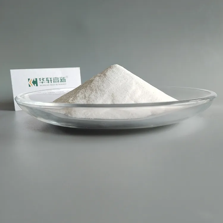 PC-1006E polycarboxylate superplasticizer powder sample displayed in a glass dish for gypsum-based materials