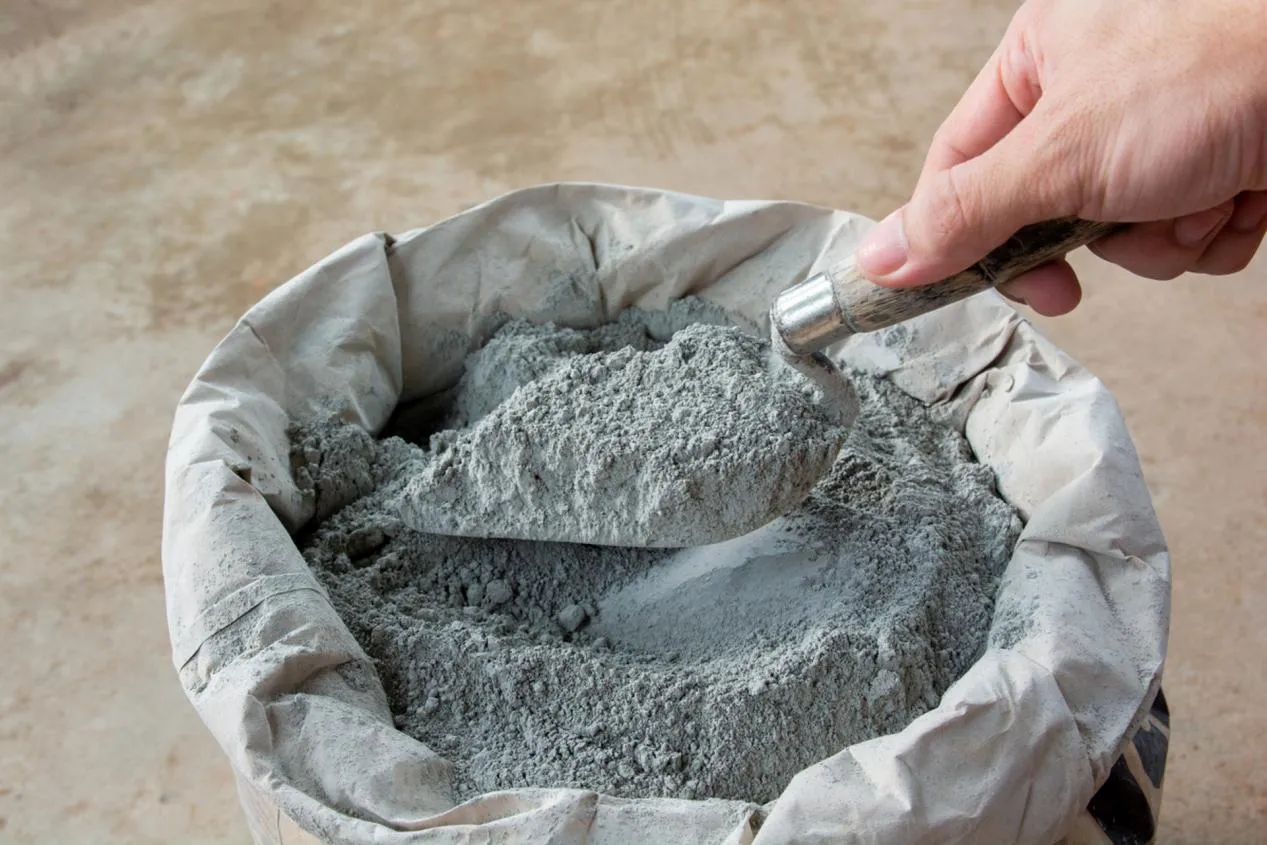 Portland cement powder in bag for precast concrete and concrete mixing applications