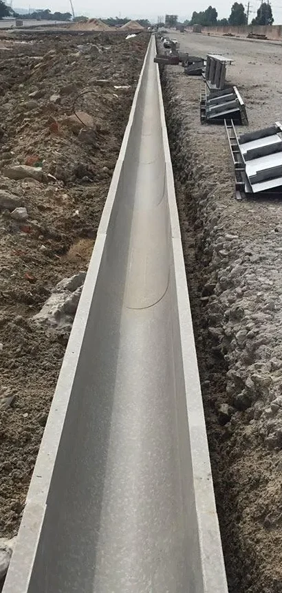precast concrete drainage channel installed for agricultural water management and farmland irrigation systems