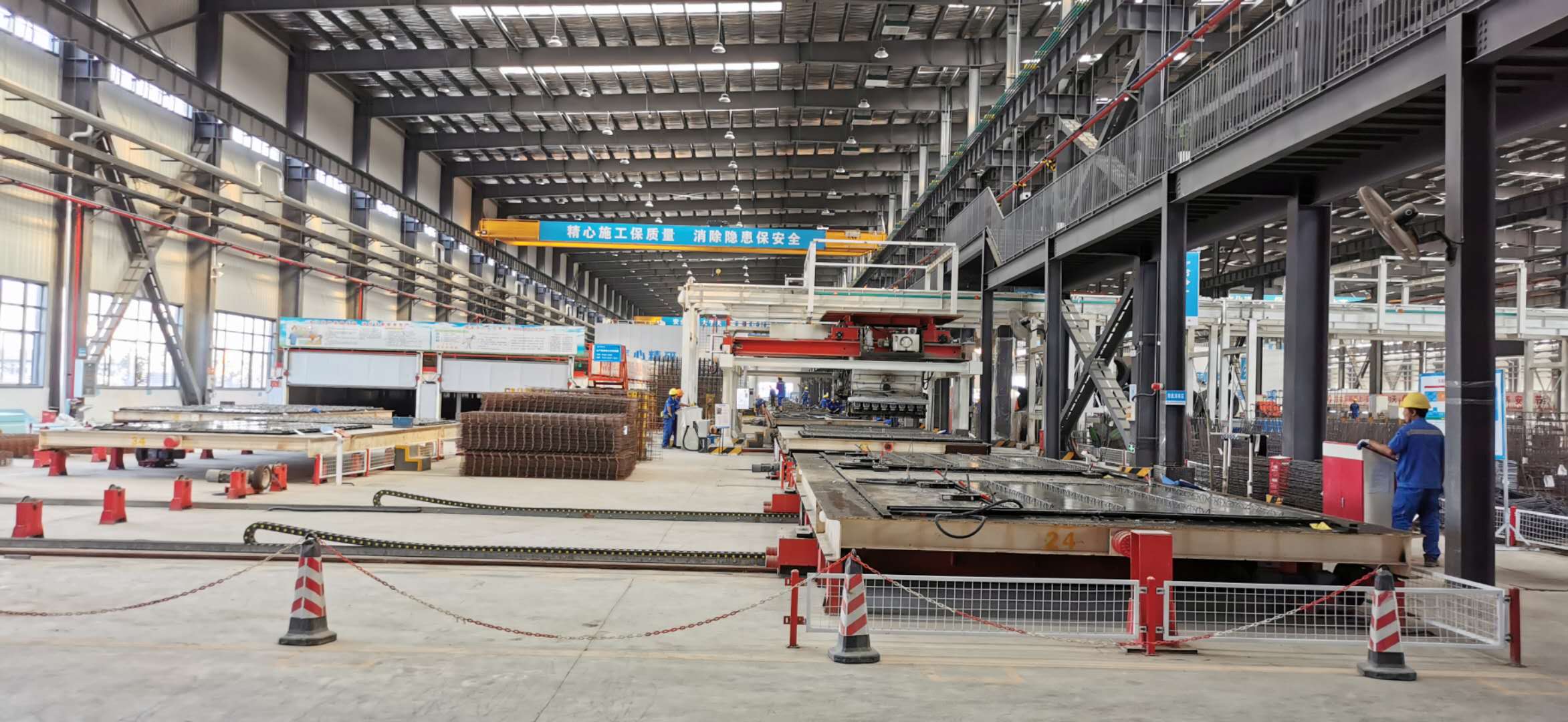 Precast concrete production factory using high-performance concrete admixtures and PCE superplasticizers